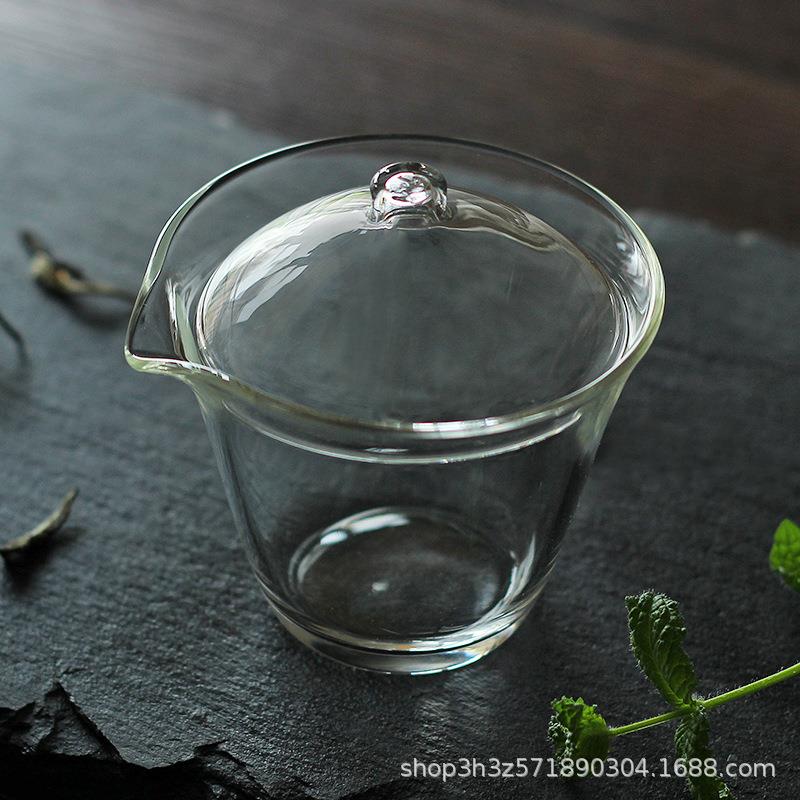新款直销若云玻璃盖碗美人披肩泡茶碗手工耐热干泡碗三才盖碗高透