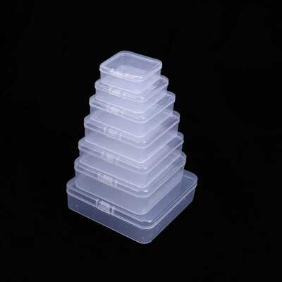 新款直销PP透明塑料盒子拼豆正方形咕卡贴纸小产品彩泥凝珠印章包