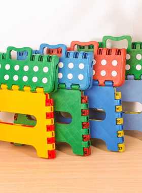 新款直销BD-05小圆点塑料折叠凳子 直销带提手儿童凳子便携小板凳