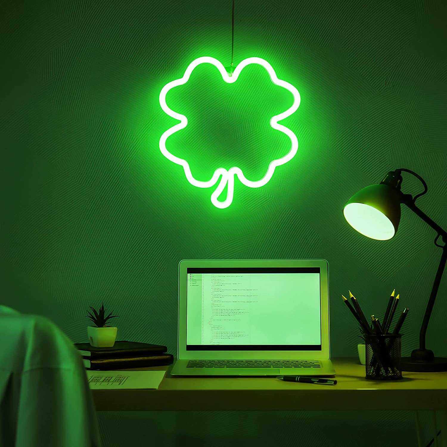 新款直销亚马逊热卖 LED霓虹灯 四叶草USB+3节五号电池供电室内装,节庆用品/礼品,装饰灯,淘宝优惠券,粉丝福利购,淘宝优惠卷