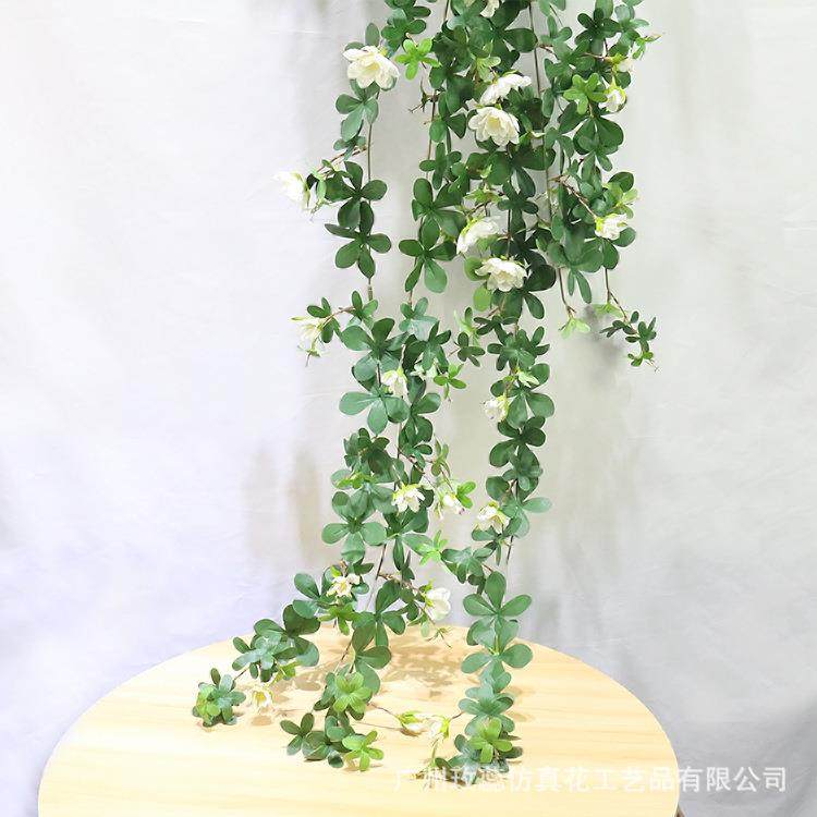 新款直销1.6米12头木香花壁挂 婚庆背景装饰仿真藤蔓花 阳台家居