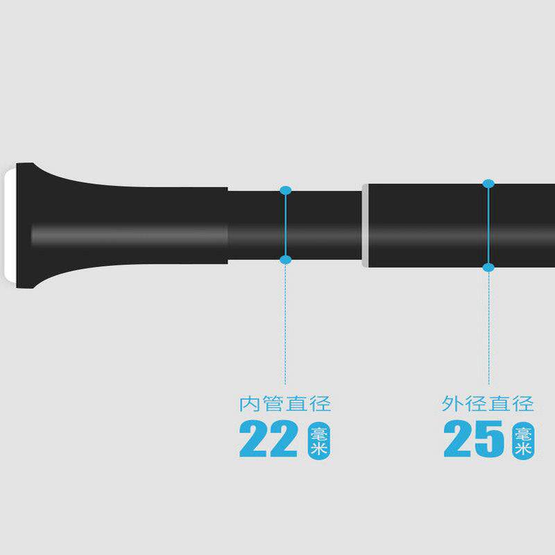 新款直销免打孔伸缩杆不锈钢晾衣杆浴室浴帘杆阳台窗帘杆撑杆供应