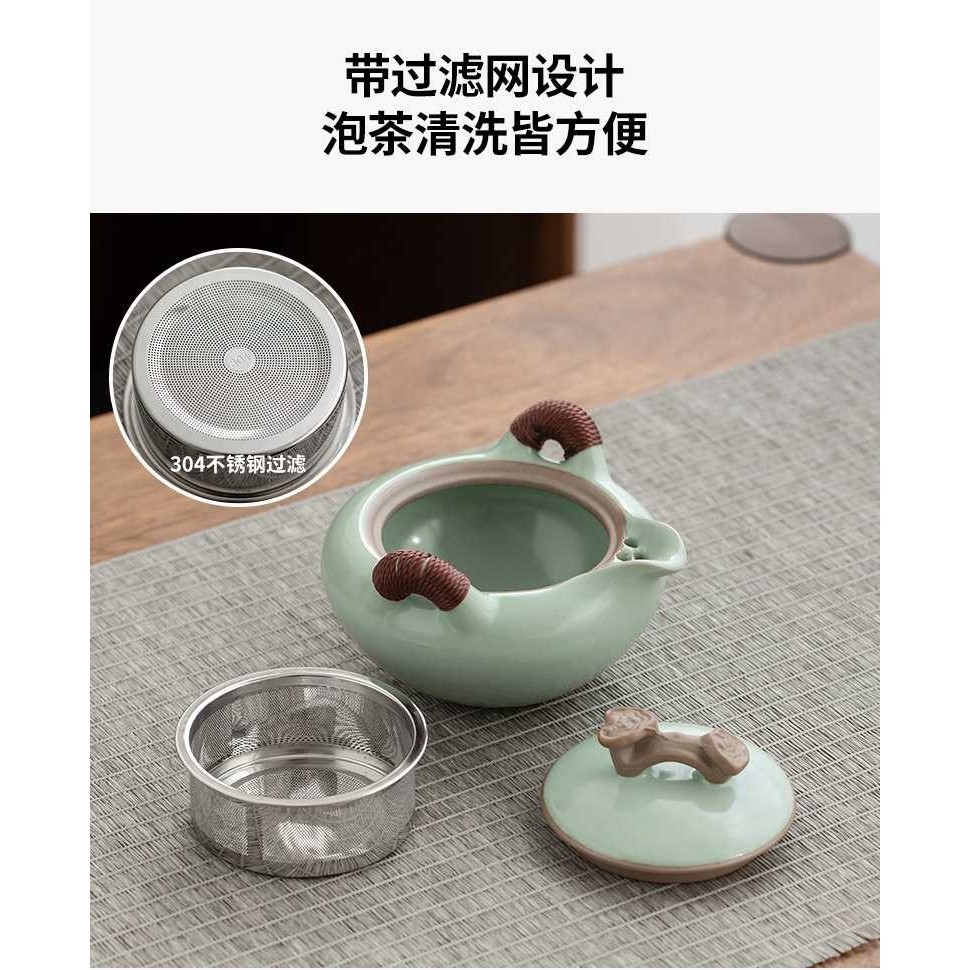 新款直销汝窑旅行茶具简约户外日式功夫茶套装便携式快客一壶四杯,餐饮具,功夫茶具,淘宝优惠券,粉丝福利购,淘宝优惠卷