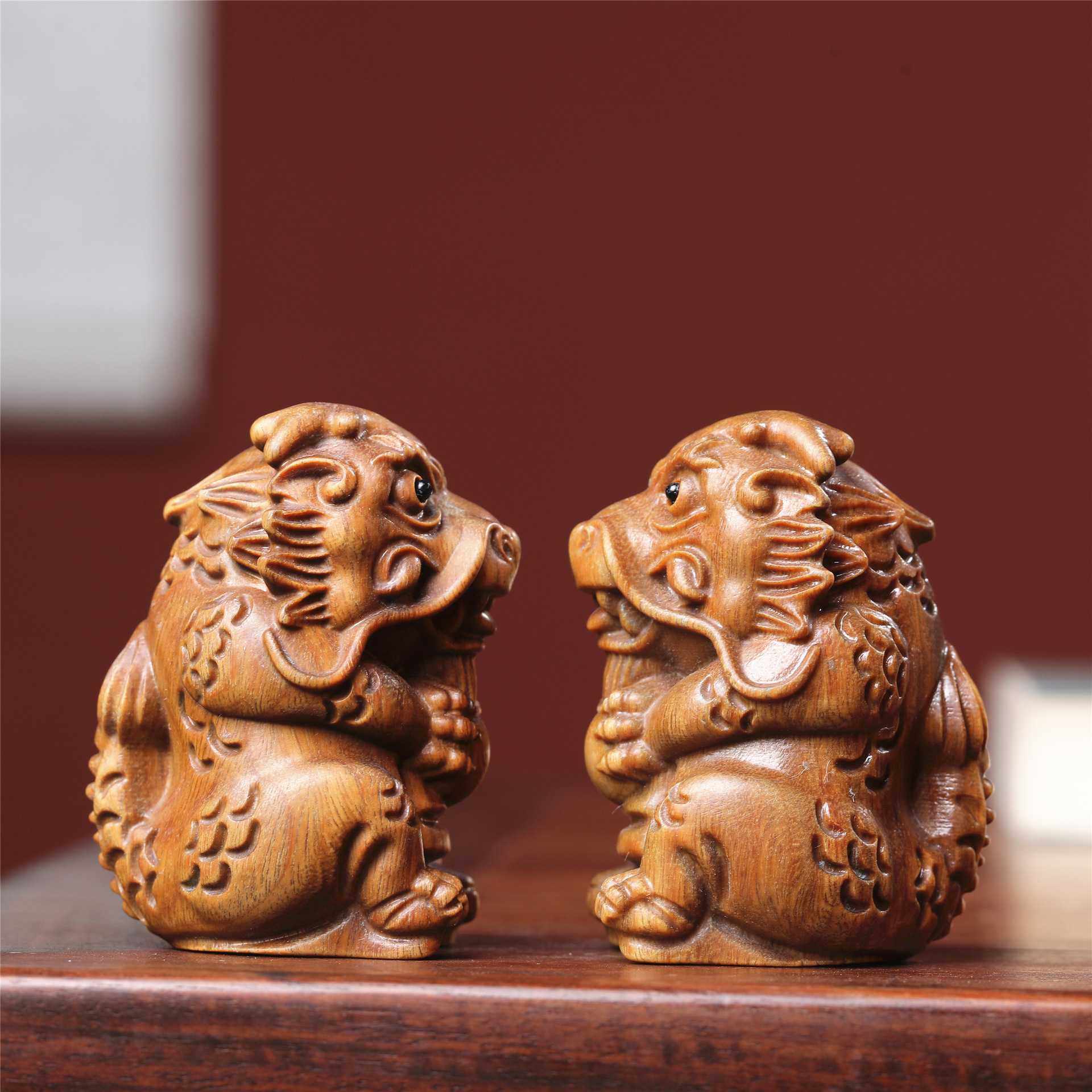 新款直销绿檀木质生肖龙宝宝文玩桌面摆件茶宠木雕工艺品手把件8,家居饰品,木雕,淘宝优惠券,粉丝福利购,淘宝优惠卷