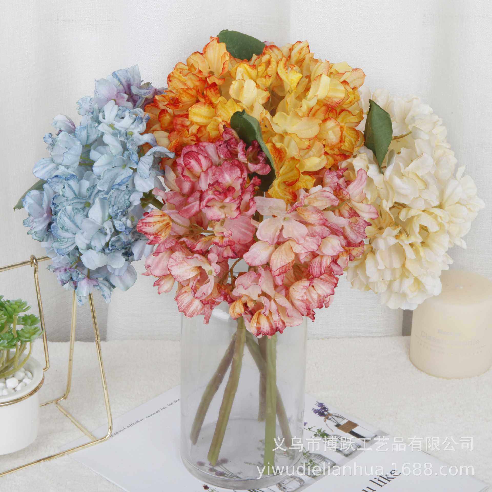 新款直销新款仿真绣球花 焦边复古绣球仿真花 家居装饰 婚庆布置,节庆用品/礼品,婚庆绢花,淘宝优惠券,粉丝福利购,淘宝优惠卷