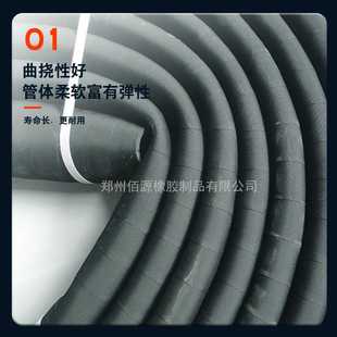 新款直销夹布胶管橡胶耐磨胶管泥浆管耐压排水吸污橡胶管黑橡胶穿