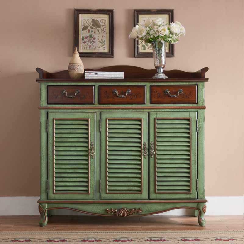 新款直销至高美式透气鞋柜实木入户带抽屉隔断玄关柜储物柜小户型