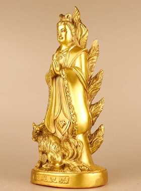 新款直销黄铜九尾狐摆件九尾狐灵狐青丘妲己铜像家居装饰桌面摆设