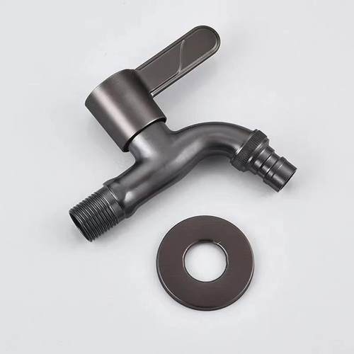 新款直销 304不锈钢枪灰洗衣机龙头 加厚加长拖把池水嘴 灰色龙头