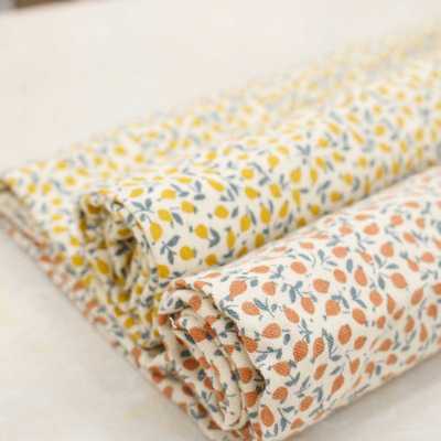 新款直销秋冬日韩系小碎花印花全棉磨毛面料 童装女装外套抓毛棉