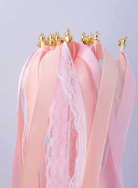 新款直销跨境Ribbon Wands彩色丝带仙女棒带铃铛派对飘带生日欧式