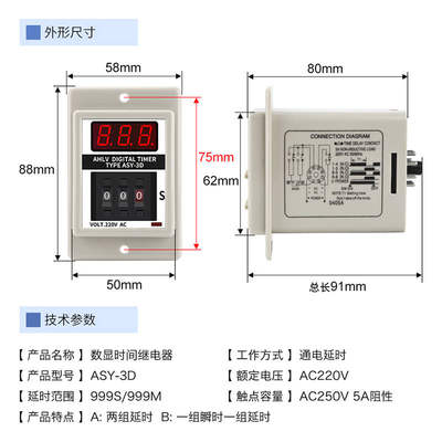 原装正品AHLV TMER时间继电器ASY-3DASY-2D假一罚十220V24V12V