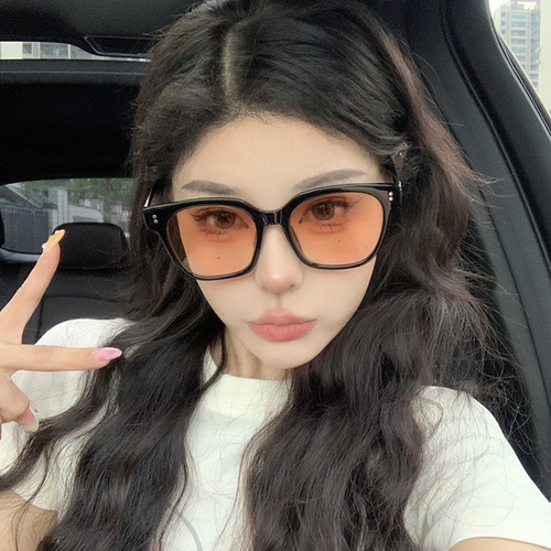 王嘉尔同款日落色墨镜女大脸显瘦