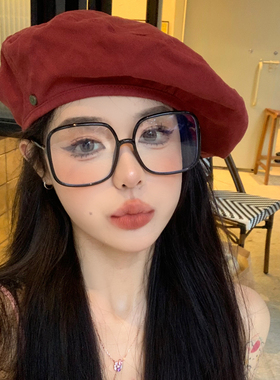 黑框眼镜女近视大框素颜神器可配度数网红高级感眼镜框架大脸显瘦