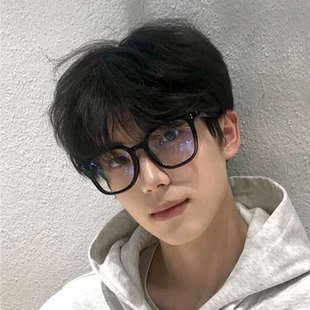 韩版 高级感大框显瘦近视可配度数素颜平光眼镜框架女 黑框眼镜男款