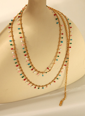 波西米亚彩色鸭脚腰链