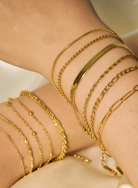 欧美女式不锈钢钛钢手链