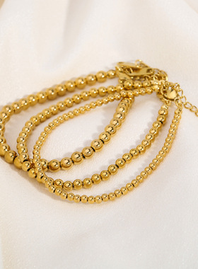 欧美简约钛钢镀金手链