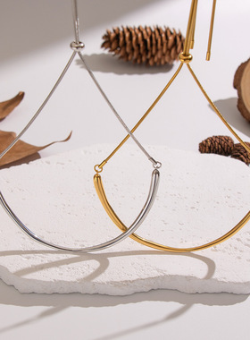 欧美简约几何环形项圈项链