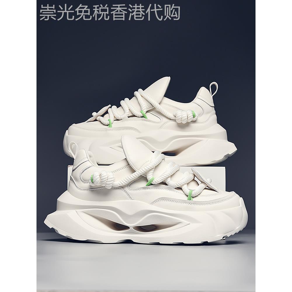 时尚品牌厚底爸爸鞋2025新的个性化休闲白鞋夫妇面包运动鞋