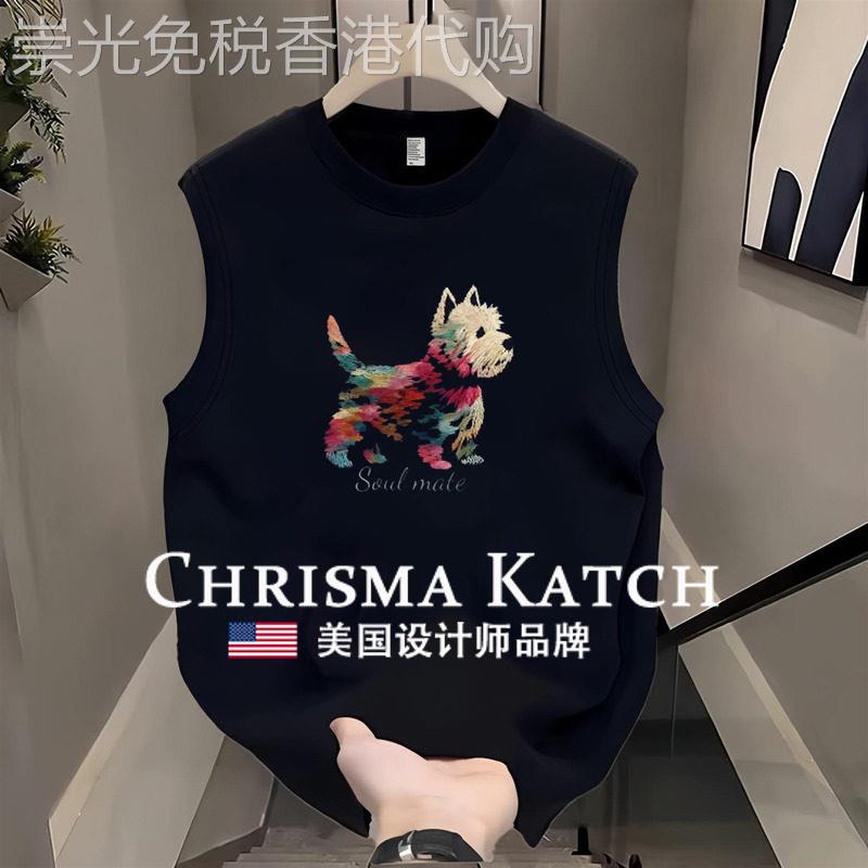 出口美国Chrisma Katch~美式潮牌无袖男士背心纯棉运动工装坎肩