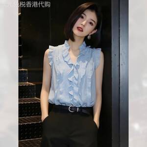 小众别致木耳边无袖背心显瘦女装夏季2026年新款上衣别致小衫通勤