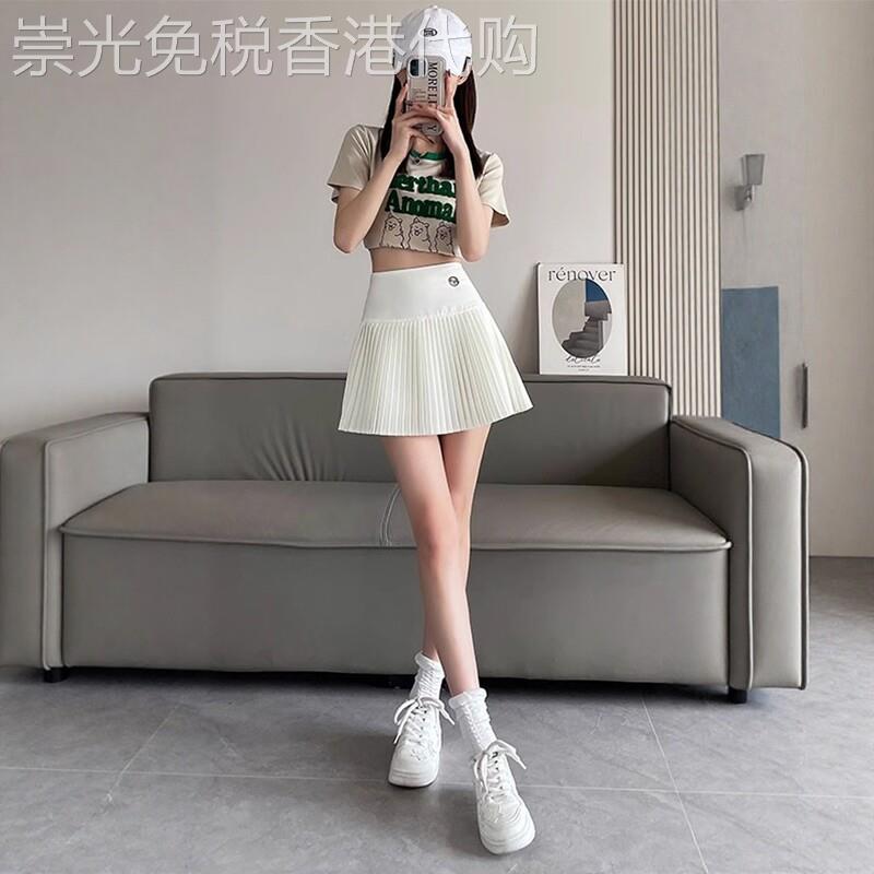 白色百褶半身裙女夏季2026新款高腰显瘦小个子短裙百搭半裙a字裙