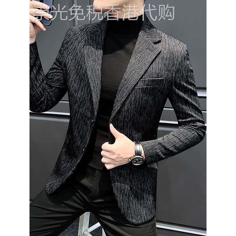 高端轻奢痞帅休闲小西装外套男2025新款秋季单西韩版修身帅气西服