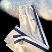 男春季 neith 直筒百搭重磅cityboy卫裤 BIAS潮牌条纹撞色阔腿裤