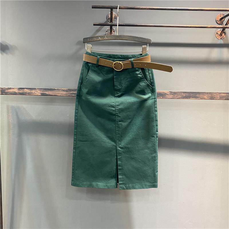 高腰半身裙女夏季薄款宽松2026新款直筒休闲开叉中长款包臀短裙子