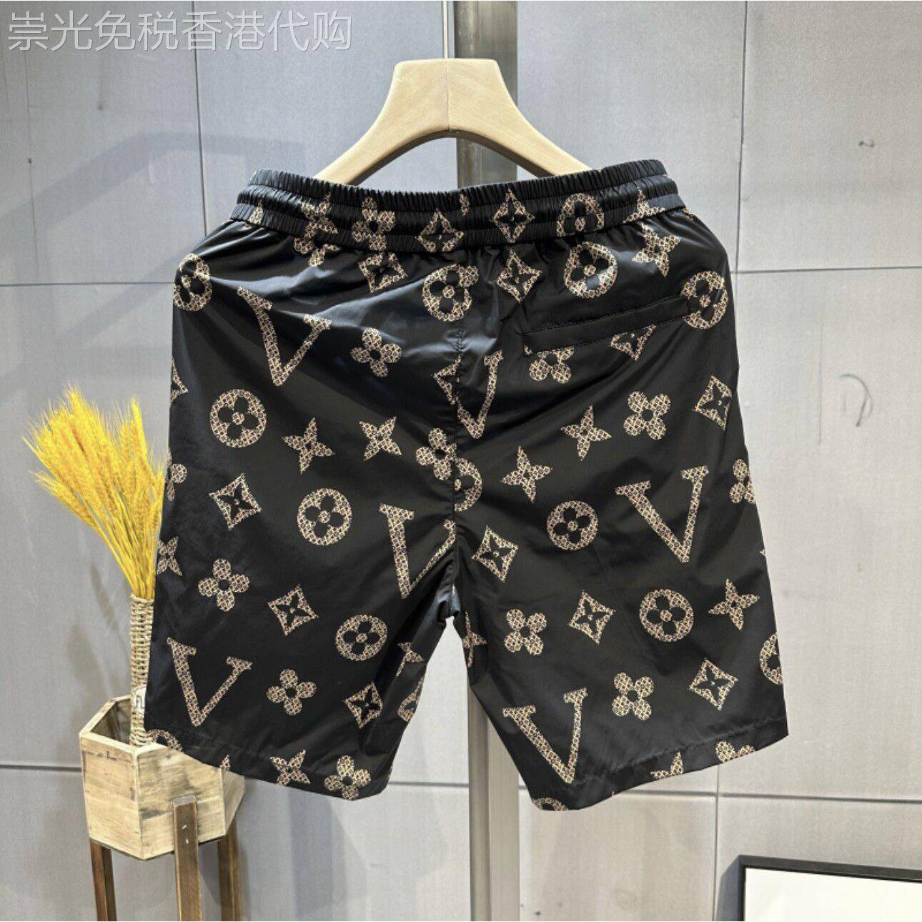 MK潮流印花短裤男夏季2026薄款高级感沙滩裤休闲百搭男士五分裤