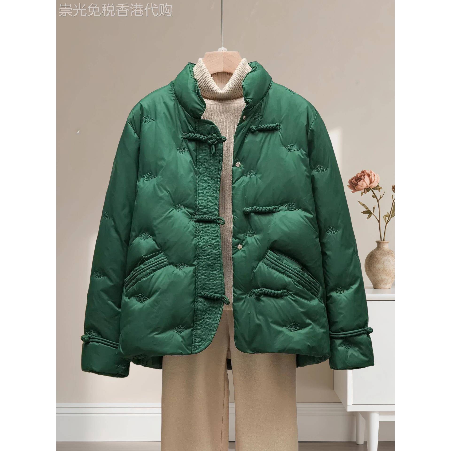 潮牌中式轻薄羽绒服女短款小个子2025冬季新款妈妈装国风覆古外套