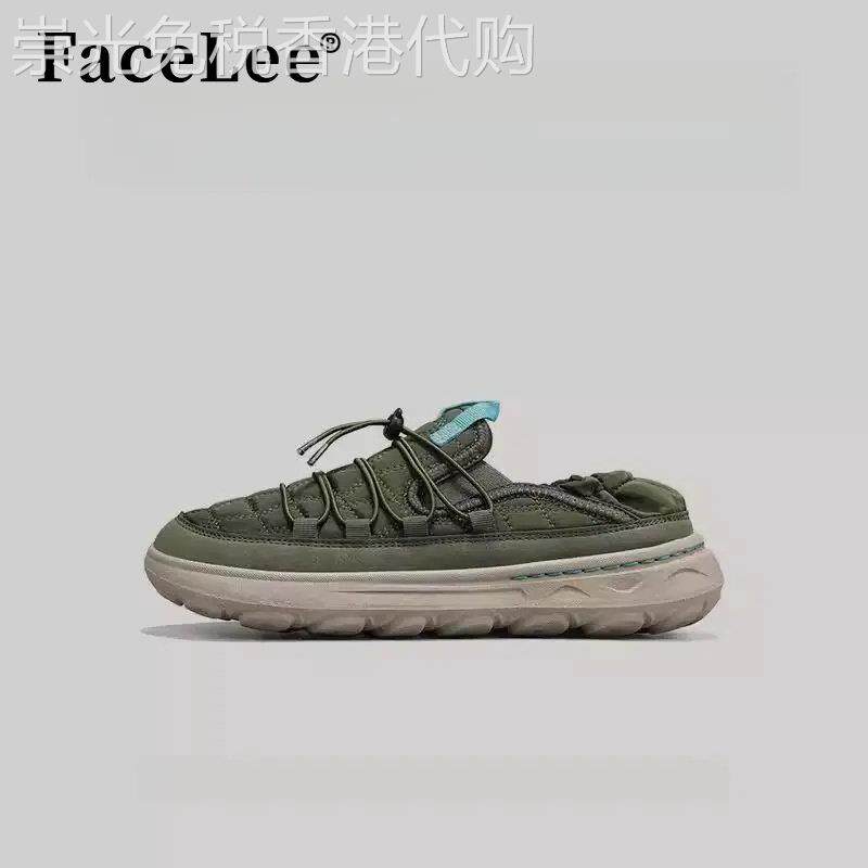 FaceLee日本设计师联名款2026年春季新款复古军绿色布鞋鞋带系带
