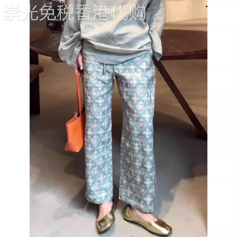碎花直筒裤女夏季薄款2026新款设计感洋气显瘦慵懒风休闲烟管裤子