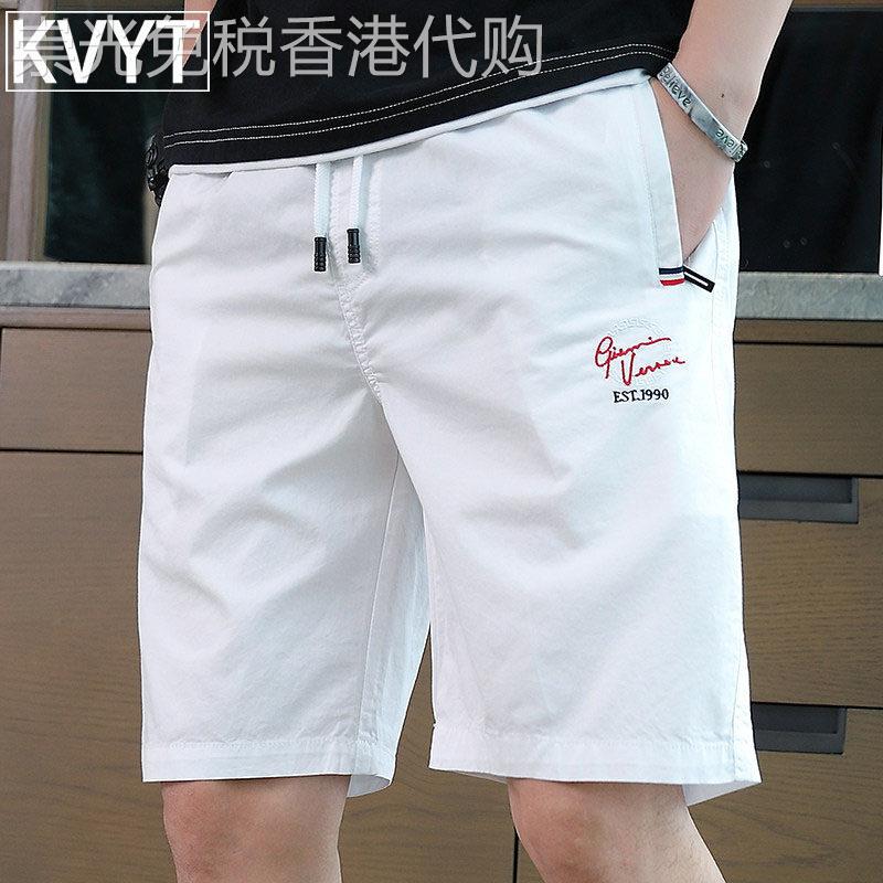 高端白色短裤男士2026新款潮流男装夏装薄款五分裤宽松休闲中裤子