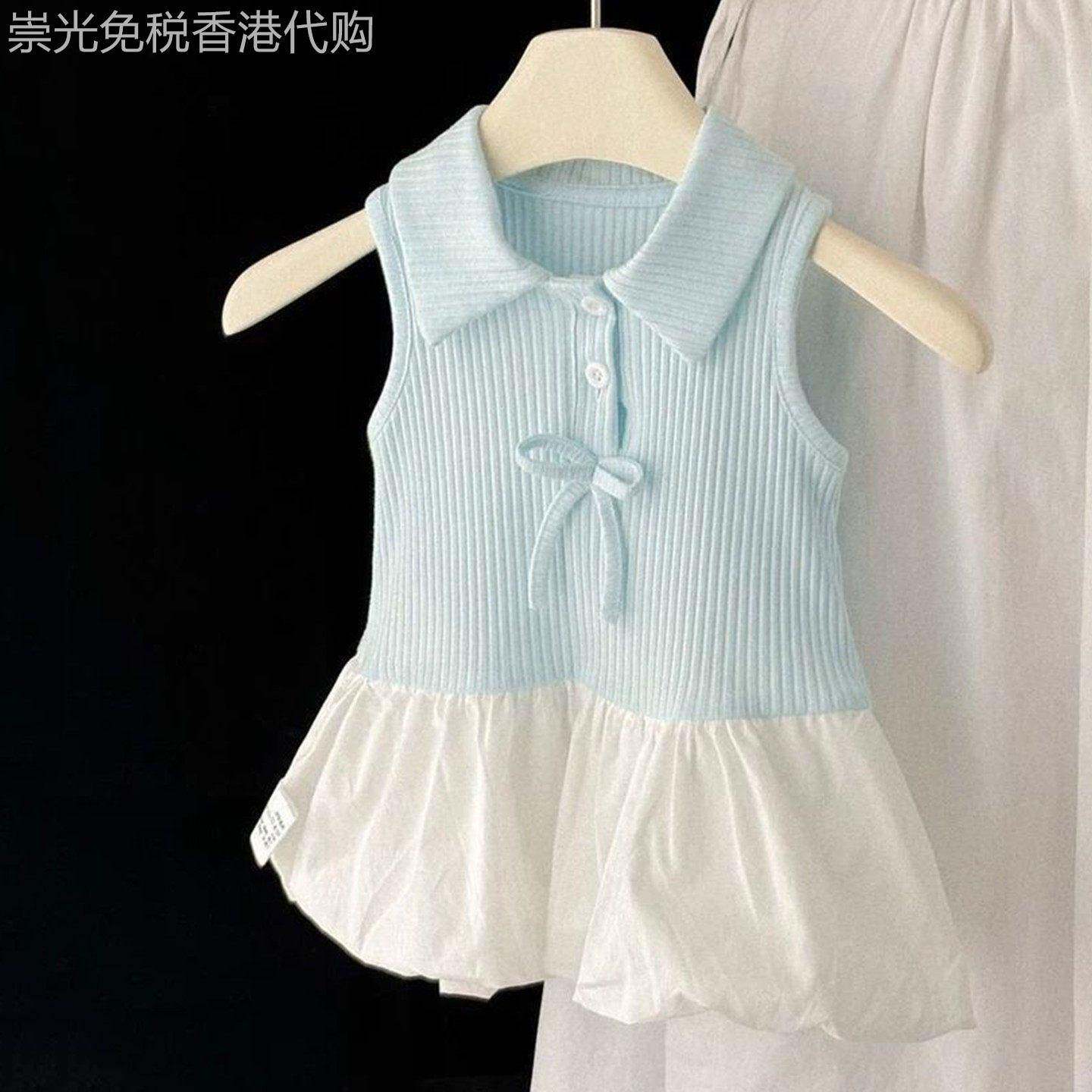 英国DHWA婴儿衣服夏季时髦洋派小女孩无袖洋装1-2岁3女宝宝夏装