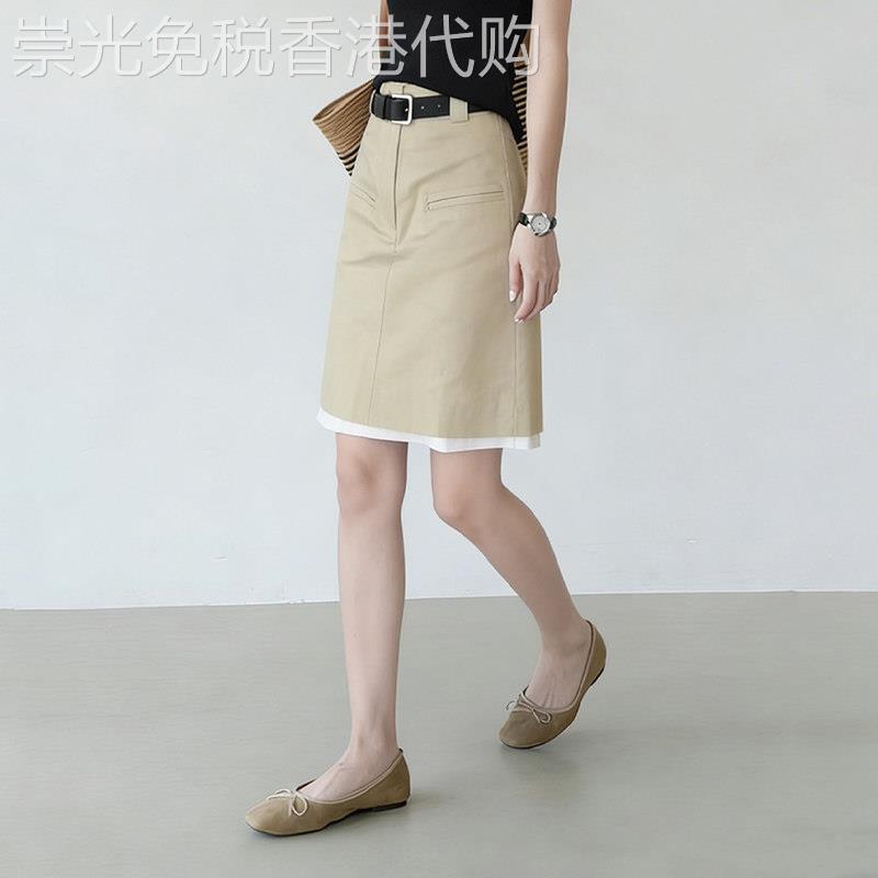 浅卡其色半身裙女2026夏季新款工装风通勤时尚优雅气质百搭直筒裙