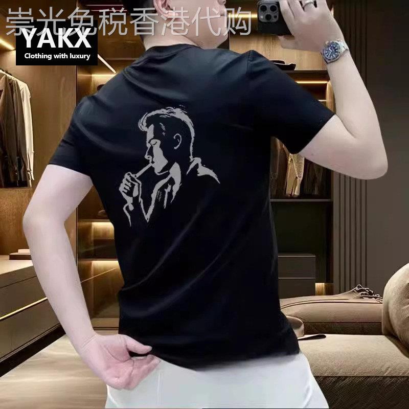 高端纯棉男士短袖T恤2026新款夏季轻奢痞帅重磅半袖圆领体恤男款