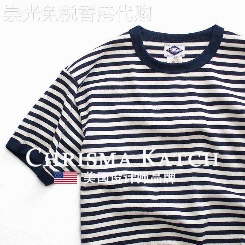 出口美国Chrisma Katch~重磅280克美式复古t恤咔叽纯棉圆领水手