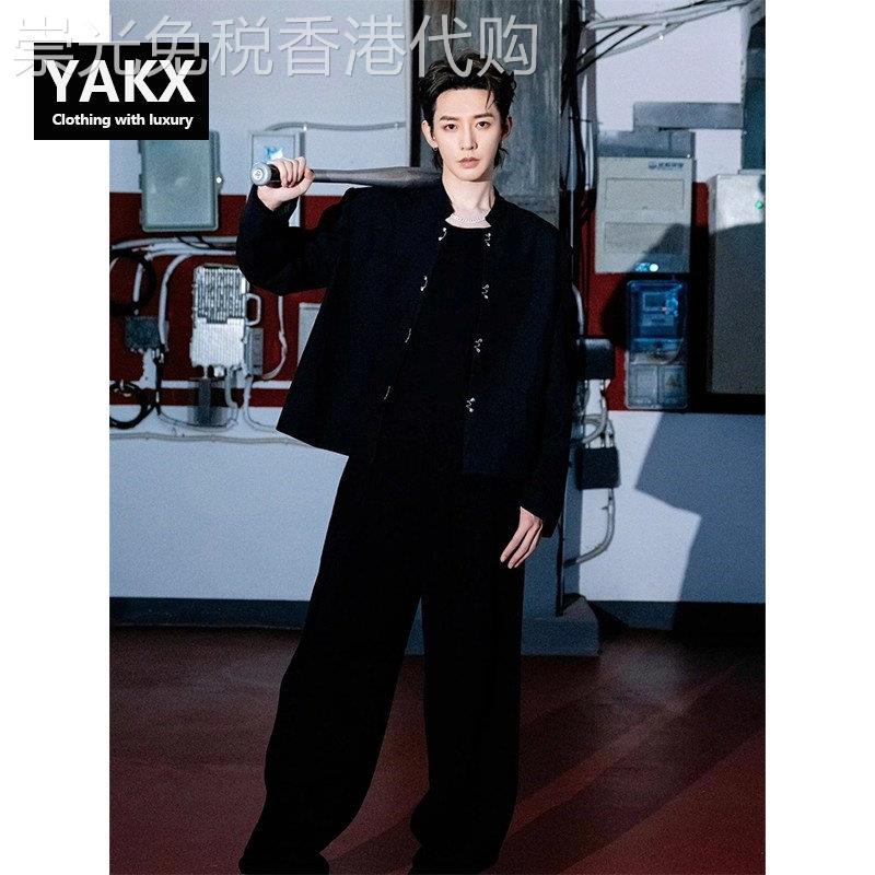 高端新中式垫肩西装外套男士春秋季2026新款西服立领中山装男款潮