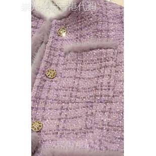 香港2025秋冬大码女装胖mm洋气小香风外套微胖妹妹高级感遮肚上衣