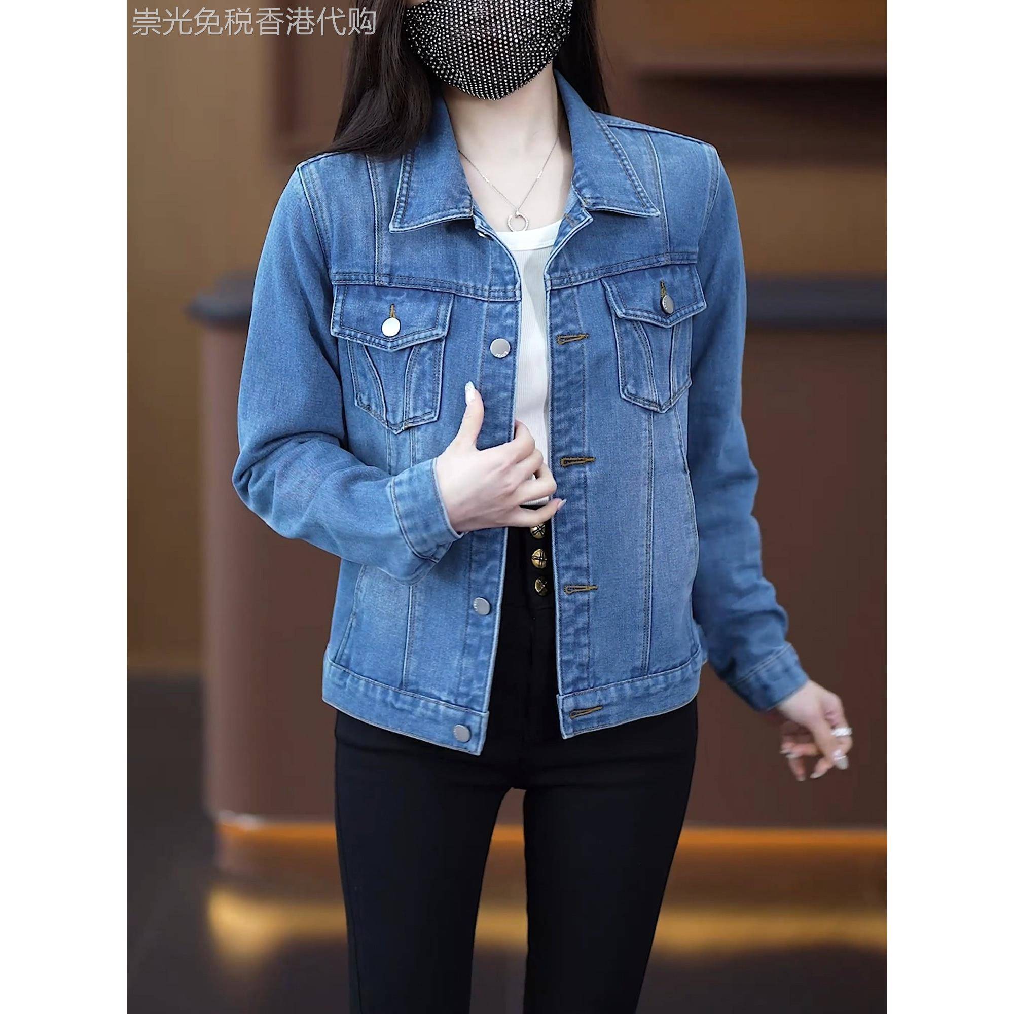 潮牌CVY牛仔外套女短款2025春秋款韩版百搭休闲修身显瘦夹克上衣