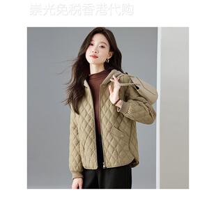 高品质轻薄羽绒服2025新款中年爆款短款小香风连帽短款拼接外套