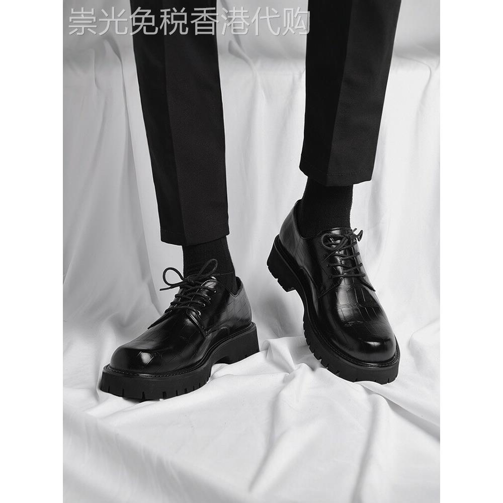 男士夏季透气2025新款厚底英国商务婚礼新郎男士大脚趾休闲皮鞋真