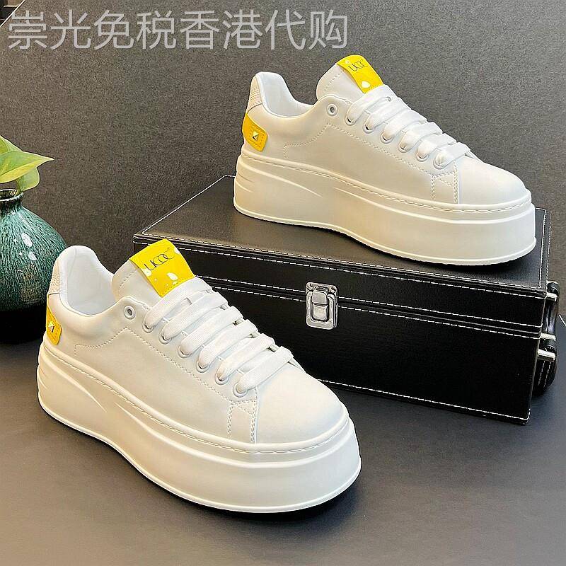 【海外奢品】2026新款小白鞋厚底增高松糕鞋男士素面百搭休闲鞋