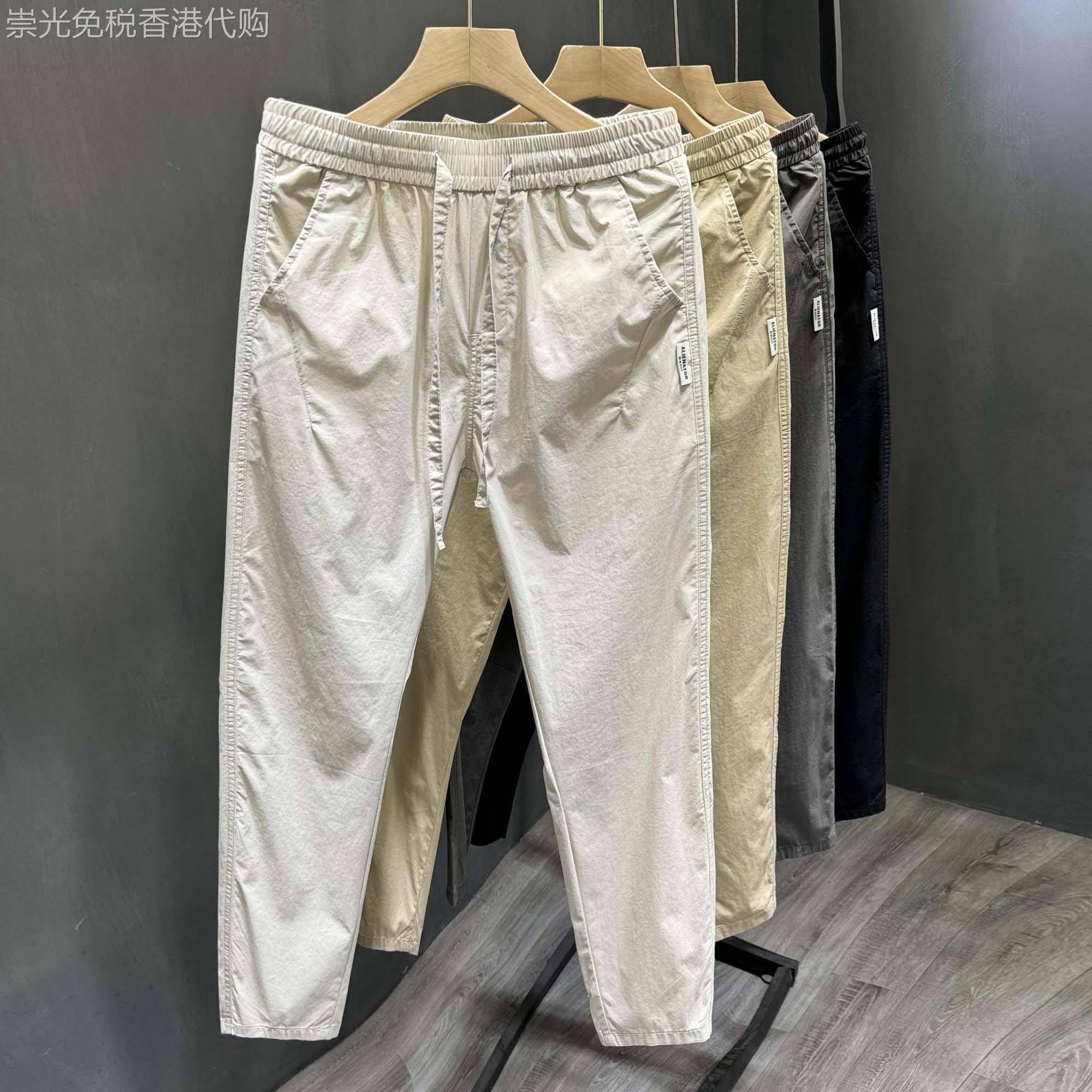代购男士春夏季英伦风舒适直筒裤修身九分裤帅气流行休闲裤潮
