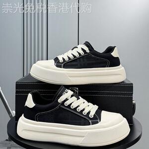 【海外奢品】男鞋夏季透气薄款帆布鞋2026新款超火厚底大头板鞋潮