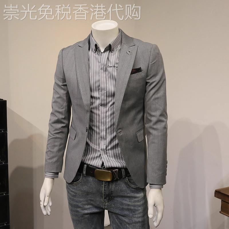 商务休闲正装西服男士春秋高级感简约韩版修身上衣轻奢小西装外套