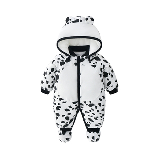 宝宝连体衣秋冬纯棉保暖1岁婴儿3加棉4双层加棉男5个月外穿0冬装6