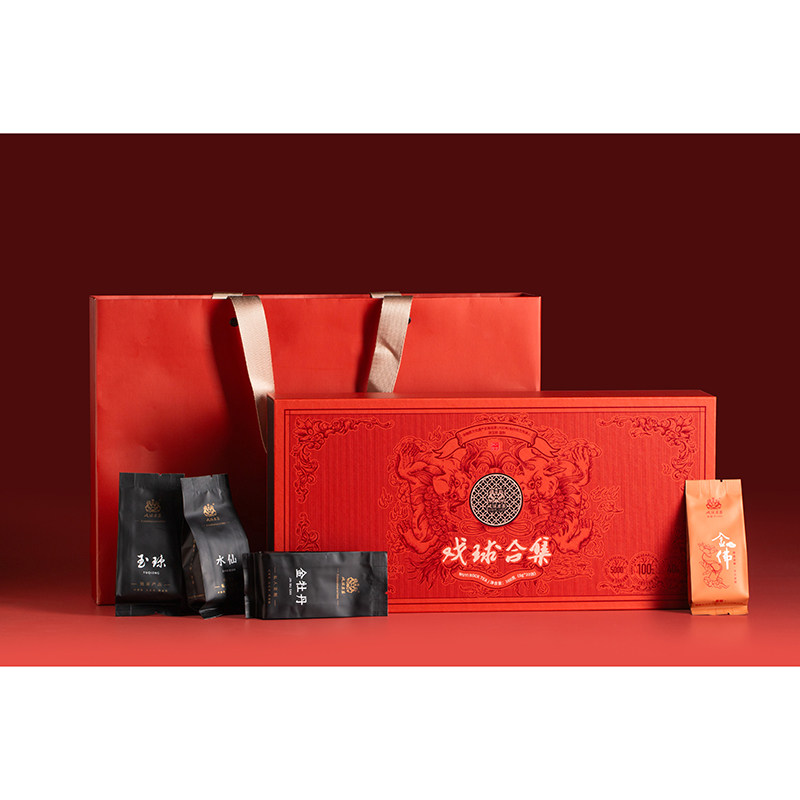 戏球名茶武夷山茶叶大红袍金佛玉琼金牡丹花果香中足火 中秋茶礼